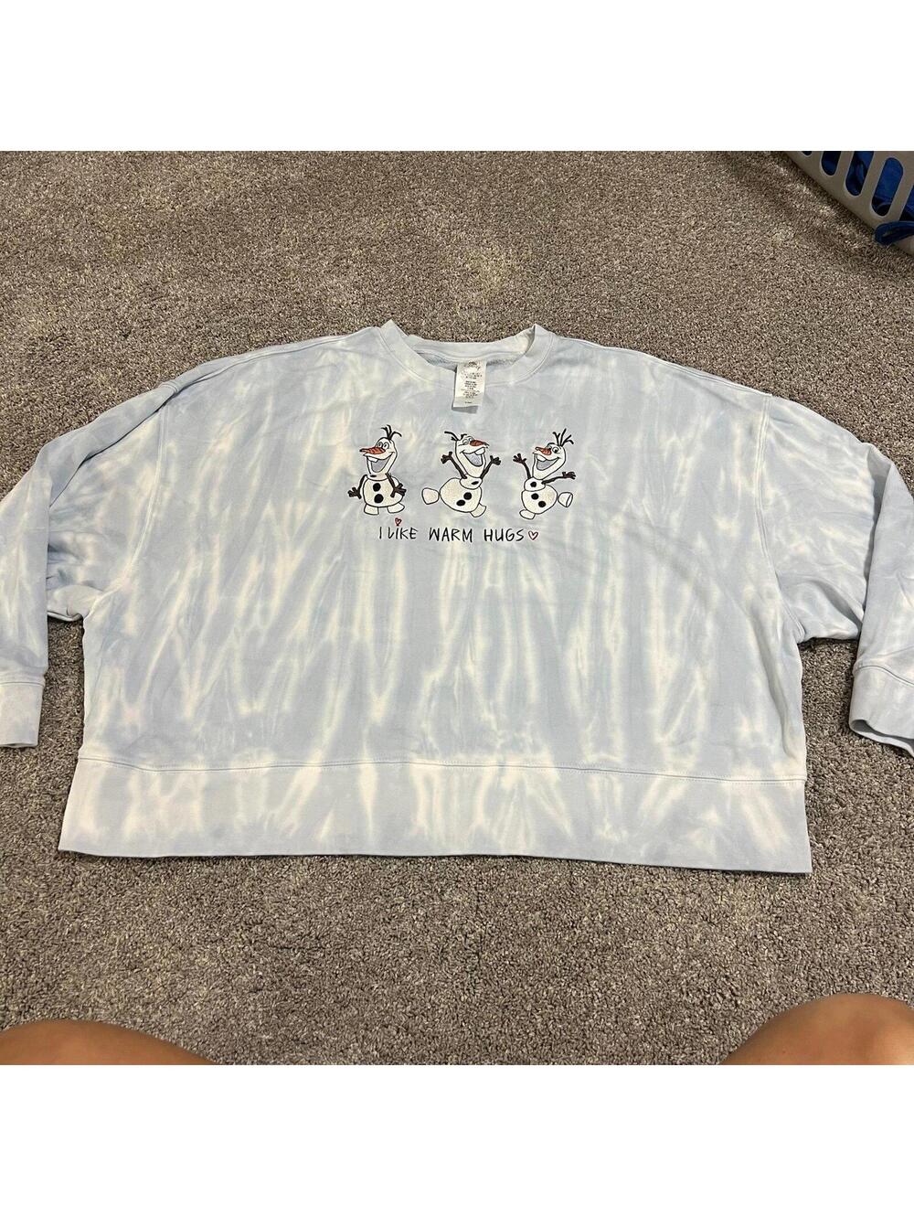 Disney Parks Women's 2025 WDW Frozen Olaf Embroidered Pullover size Large